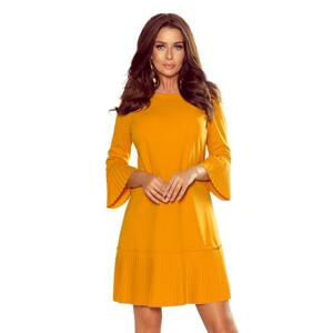 Numoco Dámské skládané šaty LUCY - žluté Velikost: XL, Žlutá