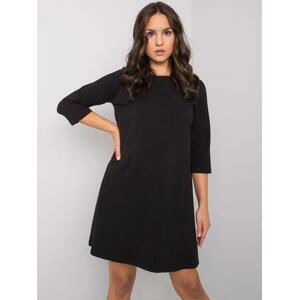 Fashionhunters Černé dámské šaty s krajkou Jamelia RUE PARIS Velikost: L / XL