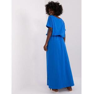 Fashionhunters Tmavě modré basic ležérní šaty s krátkým rukávem.Velikost: ONE SIZE, JEDNA, VELIKOST