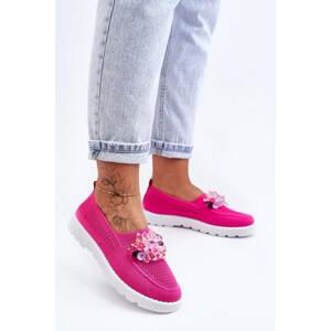 Kesi Dámské Slip-on Tenisky s Kameny Fuchsia Simple 38, Růžová