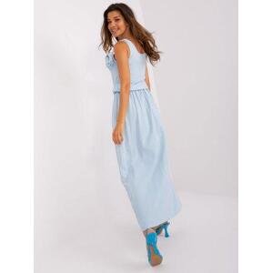 Fashionhunters Světle modré zavinovací šaty Velikost: ONE SIZE, JEDNA, VELIKOST