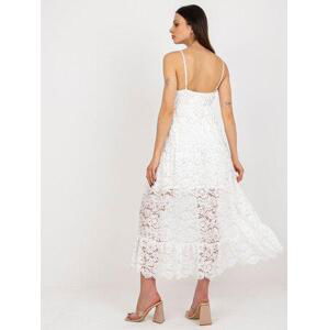Fashionhunters Bílé letní šaty s volánkem OCH BELLA Velikost: L