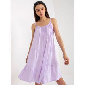 Fashionhunters Světle fialové letní šaty volného střihu OCH BELLA Velikost: M