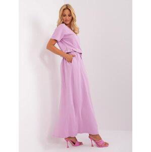 Fashionhunters Světle fialové basic letní šaty s kapsami.Velikost: ONE SIZE, JEDNA, VELIKOST