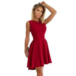 Numoco Elegantní šaty s delšími zády - červené se třpytky Velikost: L, Červená