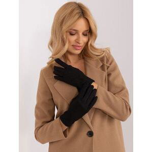 Fashionhunters Černé hladké zimní rukavice Velikost: S/M