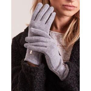Fashionhunters Klasické šedé rukavice L / XL