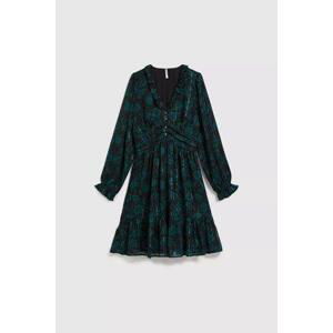 MOODO Šifonové šaty s květinovým vzorem - xs, Zelená