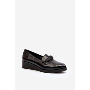 Kesi Dámské lakované boty Loafers Black Polike 38, Černá