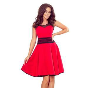 Numoco Šaty s tylovými vsadkami RICA - červené Velikost: XL