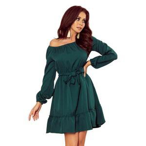 Numoco Šaty s volánky DAISY - zelené Velikost: XL, Zelená
