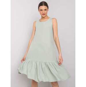 Fashionhunters Mintové šaty s volánem Jossie RUE PARIS Velikost: M