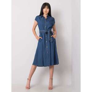 Fashionhunters Tmavě modré šaty Rosaline RUE PARIS velikost: XXS