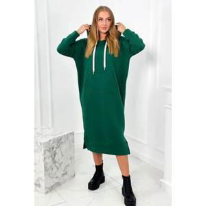 Kesi Dlouhé šaty s kapucí zelené UNI, Zielony, Univerzální