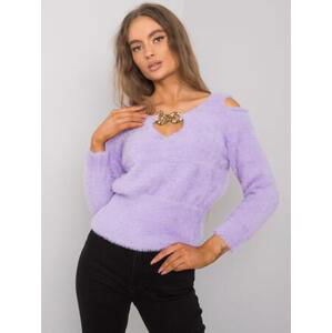 Fashionhunters Svetr RUE PARIS Purple ONE SIZE s trojúhelníkovým výstřihem, JEDNA, VELIKOST