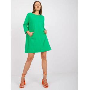Fashionhunters Zelené bavlněné šaty Dalenne Velikost: L / XL