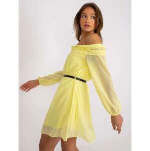 Fashionhunters Žluté španělské šaty Ameline velikost: ONE SIZE, JEDNA, VELIKOST
