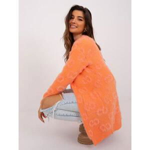 Fashionhunters Oranžový dámský cardigan s kapsami.Velikost: ONE SIZE, JEDNA, VELIKOST