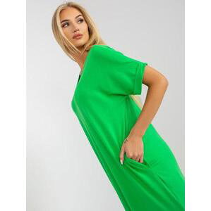 Fashionhunters Zelené oversize šaty s kapsami OCH BELLA Velikost: S