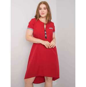 Fashionhunters Červené bavlněné šaty plus velikost 48
