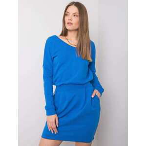 Fashionhunters RUE PARIS Tmavě modré mikinové šaty velikost: M