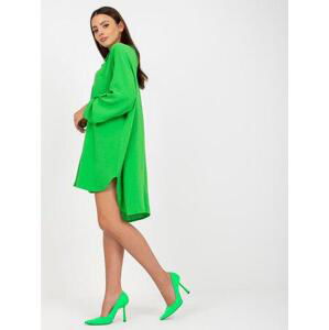 Fashionhunters Světle zelené asymetrické košilové šaty od Elaria Velikost: JEDNA VELIKOST