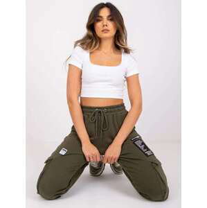 Fashionhunters Khaki cargo kalhoty Gina Velikost: L / XL