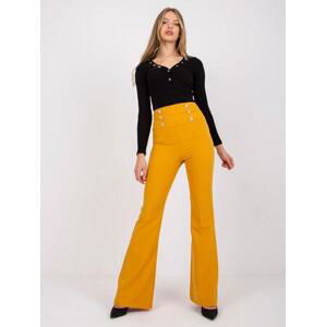 Fashionhunters Kalhoty-LC-SP-22K-5019.13P-tmavě žlutá Velikost: 36