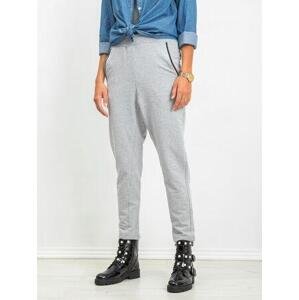 Fashionhunters M šedé kalhoty na zip.