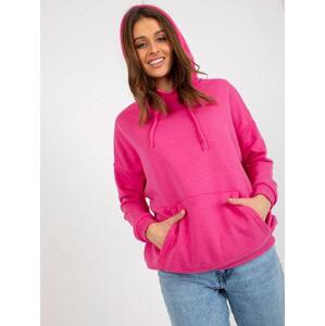 Fashionhunters Fuchsiová mikina Kangaroo Hoodie Velikost: L