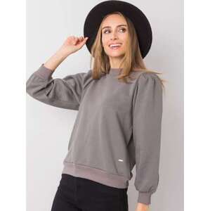 Fashionhunters Bavlněná mikina YOU NEKNOW ME Grey XL