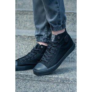 Big Star Shoes Men's Classic High Sneakers BIG STAR Black Velikost: 41, Černá