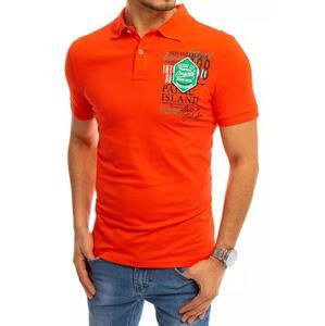 Dstreet Polokošile s korálovým potiskem PX0368 XXL, Oranžová,