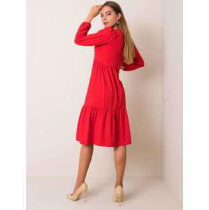 Fashionhunters RUE PARIS Červené bavlněné šaty S
