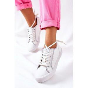 Big Star Shoes Women's Leather Sneakers BIG STAR II274055 White 38, Bílá