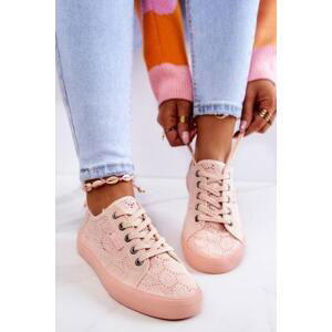 Big Star Shoes Openwork Sneakers BIG STAR JJ274059 Light pink 38, Růžová