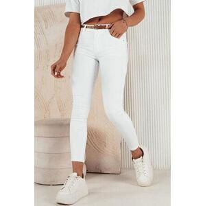 Dstreet CLARET dámské džínové kalhoty bílé UY1928 XS, Bílá,