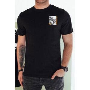 Dstreet Pánské tričko s potiskem černé RX5482 XXL, Černá