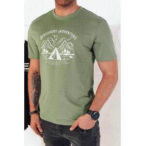 Dstreet Pánské tričko s potiskem zelené RX5414 XXL, Světle, zelená