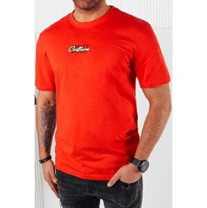 Dstreet Pánské tričko s potiskem, oranžové RX5423 M, Oranžová,