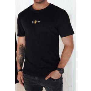 Dstreet Pánské tričko s černým potiskem RX5461 M, Černá