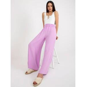 Fashionhunters Světle fialové látkové švédské kalhoty Velikost: ONE SIZE, JEDNA, VELIKOST
