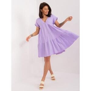 Fashionhunters Lilac bavlněné šaty Velikost: ONE SIZE, JEDNA, VELIKOST