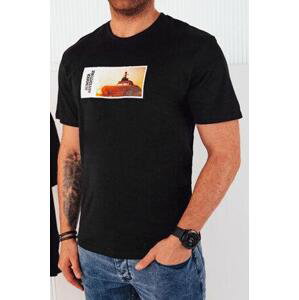 Dstreet Pánské tričko s potiskem černé RX5485 XXL, Černá