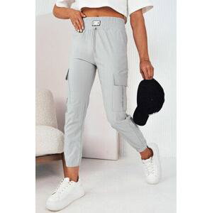 Dstreet MAREN dámské kalhoty šedé UY2068 L/XL, Světle, šedá