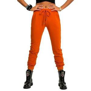 Fashionhunters Tmavě oranžové kalhoty Rychlejší velikost: XL