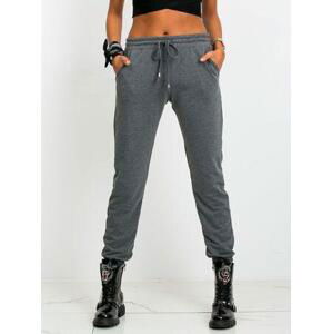 Fashionhunters Tmavě šedé kalhoty Rychlejší velikost: M