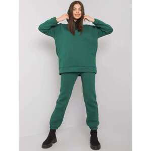 Fashionhunters Tmavě zelená tepláková souprava s kalhotami L.