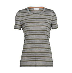 dámské merino triko krátký rukáv ICEBREAKER Wmns Wave SS Tee Stripe, Metro Heather/Loden/S velikost: S