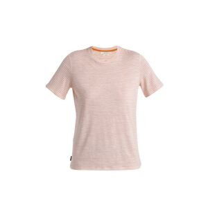 Dámské merino triko krátký rukáv ICEBREAKER Wmns Merino Linen SS Tee Stripe, Snow/Glow velikost: L